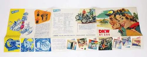 Altes Prospekt DKW RT200 Motorrad Autounion