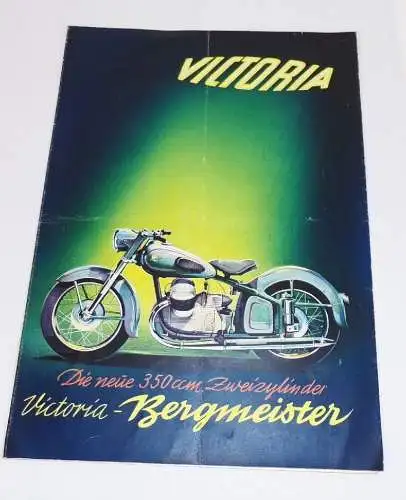 Altes Prospekt Victoria Bergmeister 350 ccm Zweizylinder Motorrad