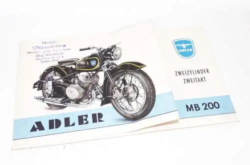 Adler Motorrad MB200 Prospekt Oldtimer 