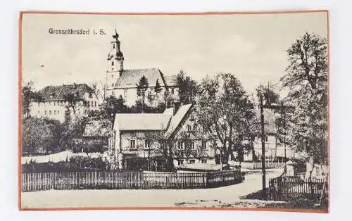 Helios Karte Großröhrsdorf um 1910 Klappkarte Ansichtskarte