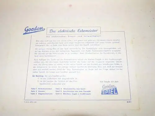 Gordon Spiel Der elektrische Lehrmeister 1969 Spielzeug