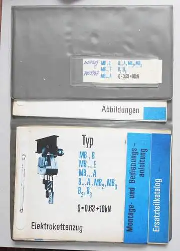 Montage - und Betriebsanleitung Ersatzteilkatalog Elektro Kettenzug 1978 Jantra