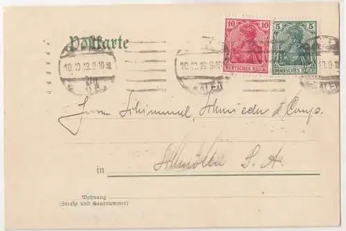 Werbe Postkarte Wilhelm Geppert Baugeschäft Halle a. S. 1919 (A2887