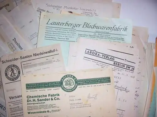 Konvolut Rechnungen 1930er Geflügelzucht Mästerei Quittungen Papiere !