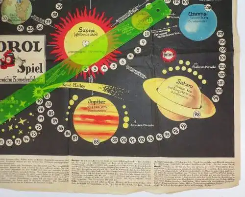 Altes Torol Glühstrumpf Brettspiel Kosmos Weltall Kometenfahrt Reklame Sammler 