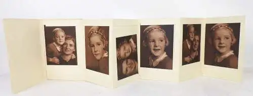 Fotografie Mädchen mit Mutter schöne Fotos Brückner Zittau 1930 er Leporello