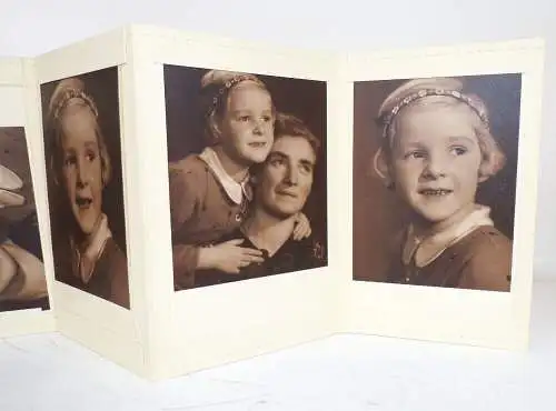 Fotografie Mädchen mit Mutter schöne Fotos Brückner Zittau 1930 er Leporello