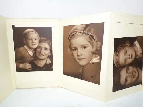 Fotografie Mädchen mit Mutter schöne Fotos Brückner Zittau 1930 er Leporello