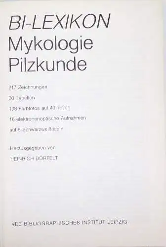 Bi Lexikon Mykologie Pilzkunde und Pilzvergiftungen Pilzberater Bücher