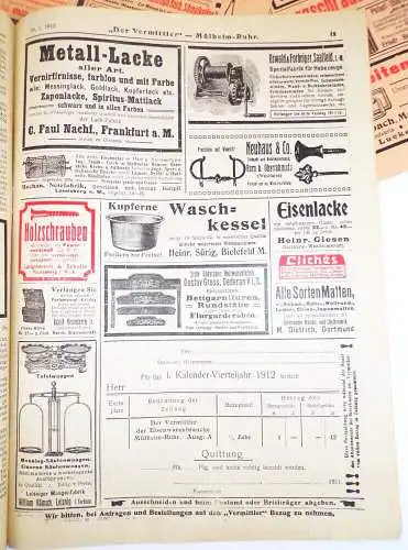 Der Vermittler der Eisenwaren Branche 1912 Werbeanzeigen Annoncen Anzeiger