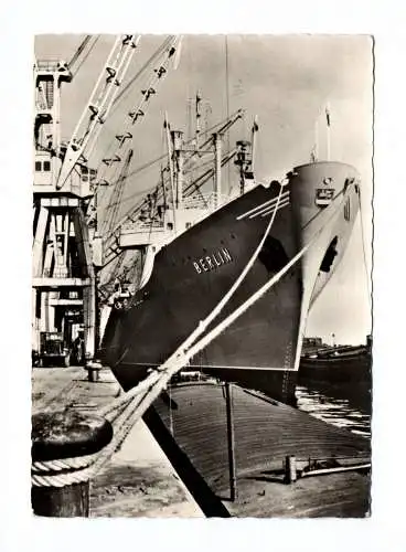 Ak Seeschiffahrt der DDR MS Berlin im Hafen Antwerpen 1960