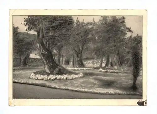 Künstler Ak Jerusalem Garten Gethsemane Malerei