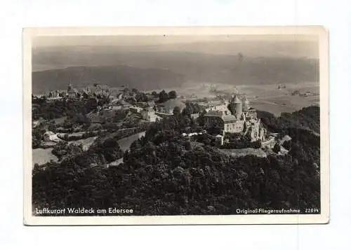 Ak Luftkurortt Waldeck am Edersee Original Fliegeraufnahme 1935