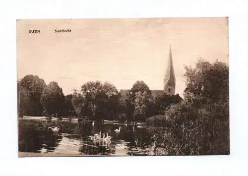 Ak Eutin Stadtbucht Kirche Teich