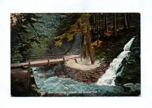 Künstler Ak Bad Flinsberg Partie am Wasserfall