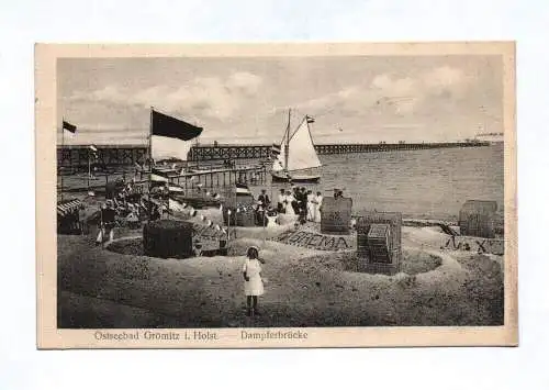 Ak Ostseebad Grömitz in Holstein Menschen am Strand