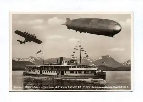 Ak Bodensee Doppelschrauben Dieselmotorschiff Allgäu Zeppelin