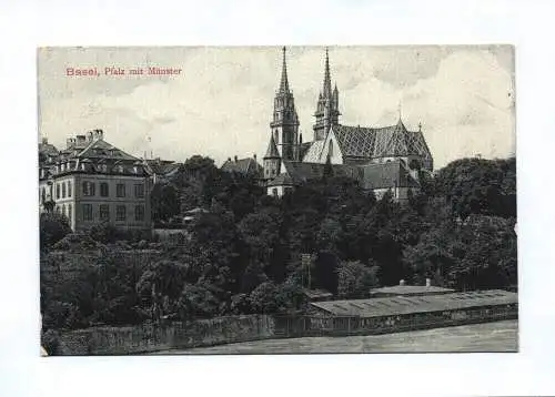 Ak Basel Pfalz mit Münster 