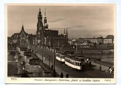 Ak Dresden Georgentor Hofkirche Schloß und Gemälde Galerie 1980