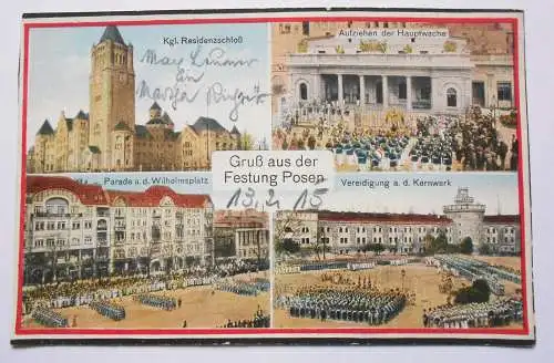 Ak Gruß aus der Festung Posen Mehrbild FAR 19 Feldpost 1915 (A3560
