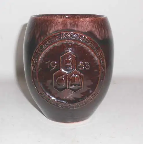 DDR Keramik Andenken Krug Rektorenkonferenz 1983 in Köthen 