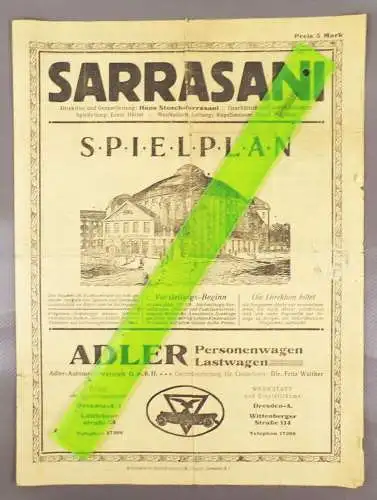 Sarrasani Spielplan Zirkus Dresden Circus um 1910