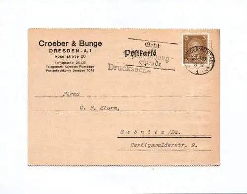 Drucksache Croeber und Bunge Dresden 1927