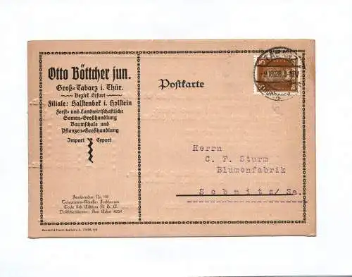 Postkarte Otto Böttcher Groß Tabarz Samen Großhandlung 1928