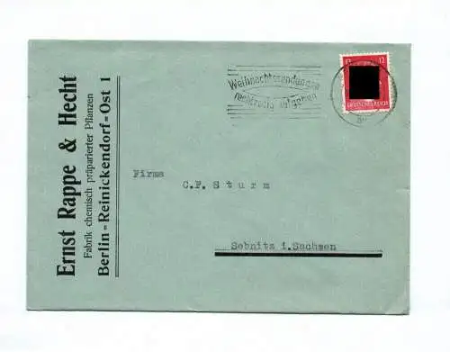Brief Ernst Rappe und Hecht Fabrik chemisch präparierter Pflanzen Berlin  1942