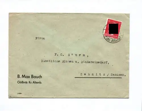 Brief B Max Bauch Gößnitz Kreis Altenberg 1942