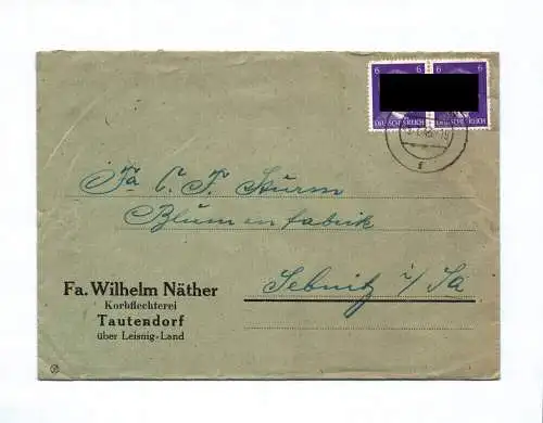 Brief Fa Wilhelm Näther Korbflechterei Tautendorf 1943