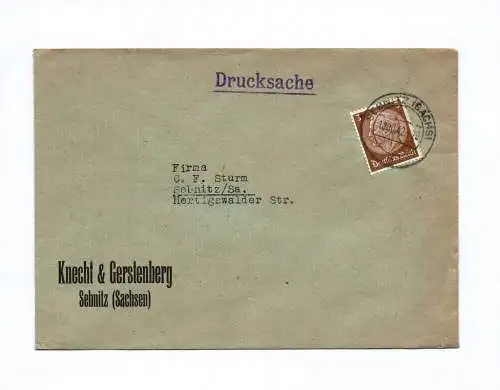 Drucksache Knecht und Gerstenberg Sebnitz Sachsen 1942