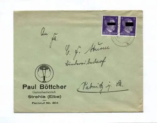 Brief Paul Böttcher Gartenbaubetrieb Strehla Elbe 1942