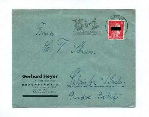 Brief Gerhard Heyer Gartenbaubetrieb Braunschweig 1942