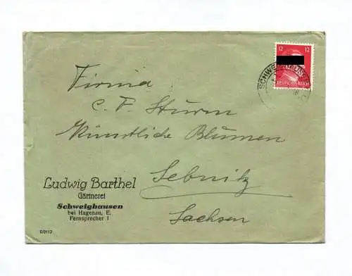 Brief Ludwig Barthel Gärtnerei Schweighausen bei Hagenau 1942