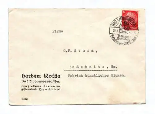 Brief Herbert Rothe Bad Liebenwerda Sachsen 1942
