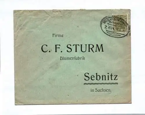 Brief C F Sturm Blumenfabrik Sebnitz in Sachsen 1941