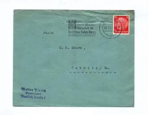 Brief Walter Bietsch Blumenfabrik Neukirch Lausitz 1941