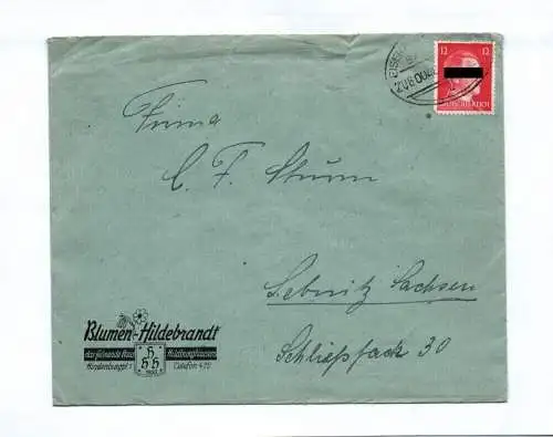 Brief Blumen Hildebrandt Hildburghausen 1941