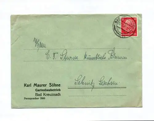 Brief Karl Maurer Söhne Gartenbaubetrieb Bad Kreuznach 1941