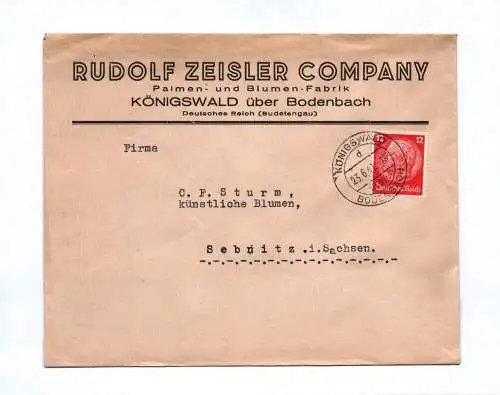 Zeisler Company Palmen Blumen Fabrik 1941 Brief
