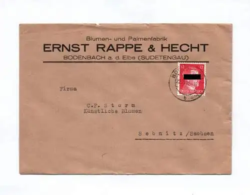 Brief Blumen und Palmenfabrik Ernst Rappe und Hecht 1942