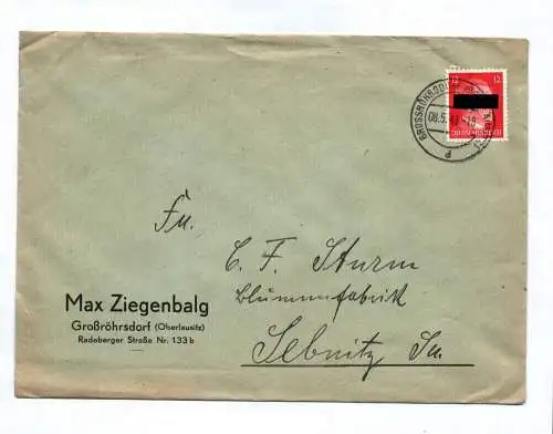 Brief Max Ziegenbalg Großröhrsdorf Oberlausitz 1943