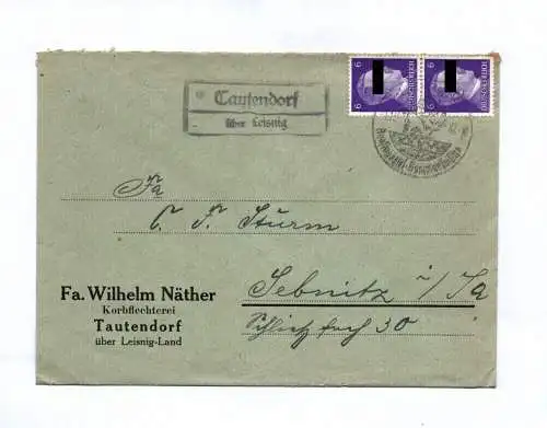 Brief Fa Wilhelm Näther Korbflechterei Tautendorf 1942
