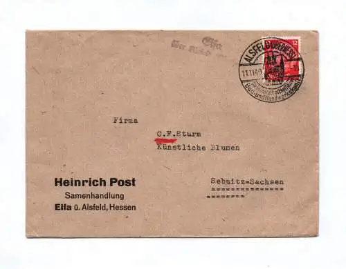 Brief Heinrich Post Samenhandlung 1940