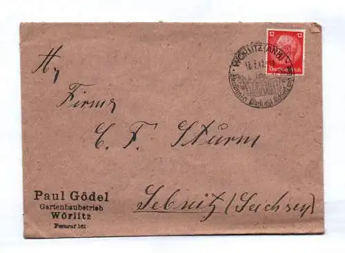 Brief Paul Gödel Gartenbaubetrieb Wörlitz 1942