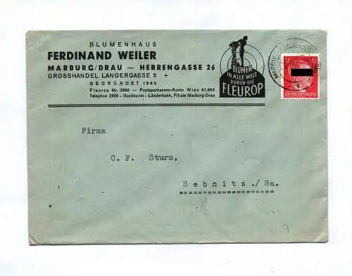Brief Ferdinand Weiler Marburg Drau Grosshandel 1943