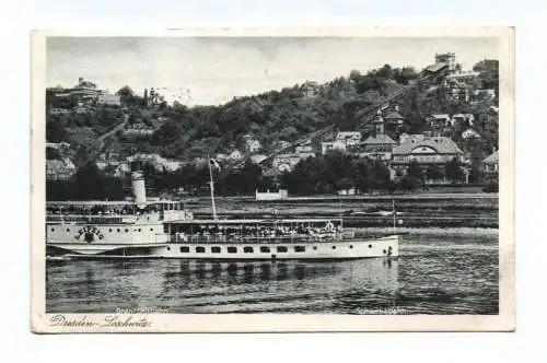 Ak Dresden Loschwitz Drahtseilbahn Schwebebahn Dampfer 1942