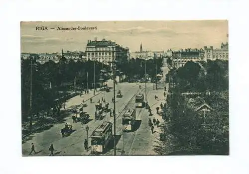 Ak Riga Alexander Boulevard 1918 Stempel Infanterie Regiment Feldpost
