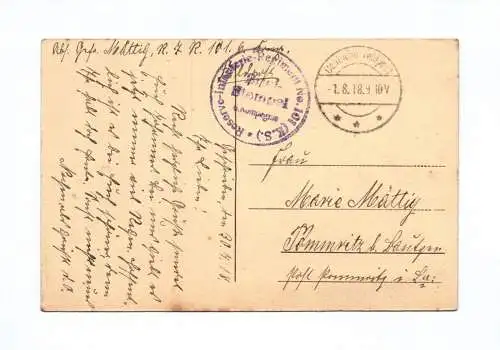 Ak Riga Alexander Boulevard 1918 Stempel Infanterie Regiment Feldpost